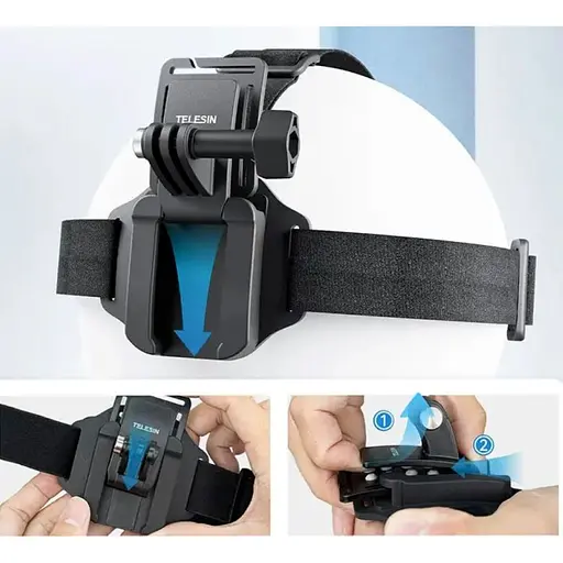 Крепление на голову для экшн-камеры Telesin QHM-001 (135555) - фото 8