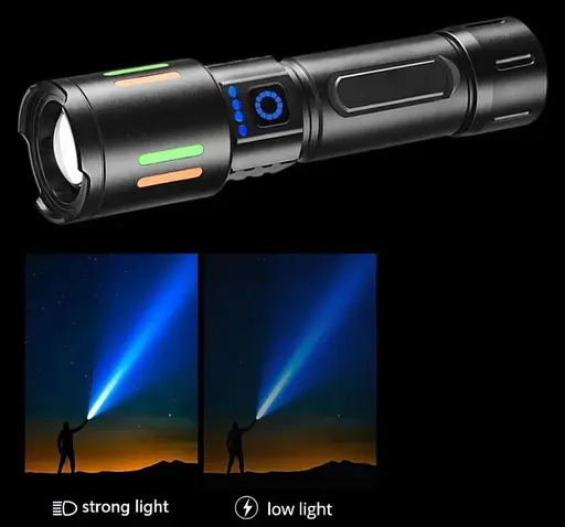 Тактический фонарик X-Balog BL-611-TG светодиодный аккумуляторный фонарь с зарядкой Type-C - фото 7