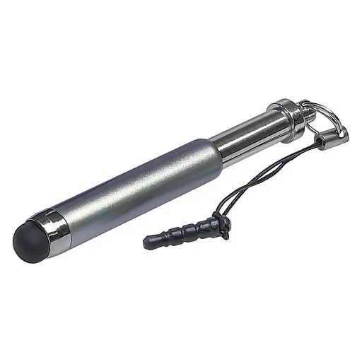 Стилус-брелок ємнісний, висувний, сріблястий - фото 2