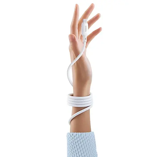 Дата кабель Baseus PicoGo Magnetic Liquid Silicone Type-C to Type-C 240W (1m) (P10376800) Moon White - фото 4