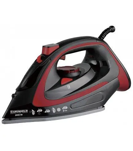 Гладильный хороший паровой утюг Grunhelm EL9518C с керамическим покрытием для глажки одежды - фото 1