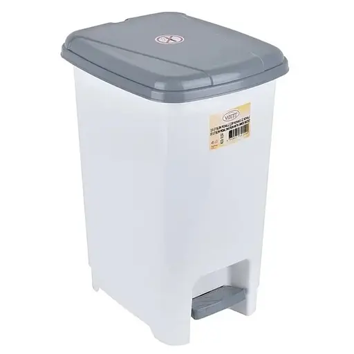 Кошик для сміття Violet House 0156 White з педаллю 8 л (0156 White 8 л) - фото 1