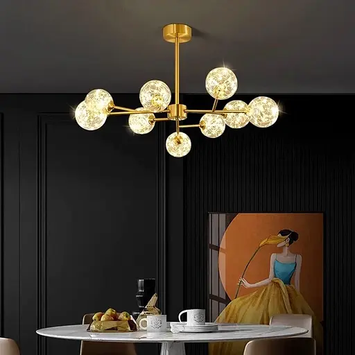 Люстра з вбудованими світлодіодами на 9 плафонів Line.F AOC 19/9 AB LED - фото 1