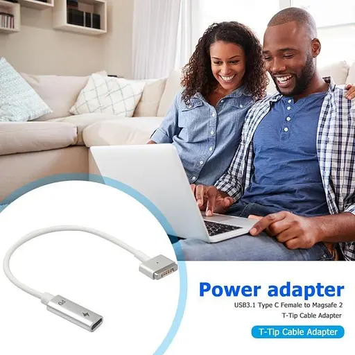 Перехідник живлення ноутбуків PD Charge Adapter MagSafe 2 T-Shaped 5 Pin to USB-C - фото 6