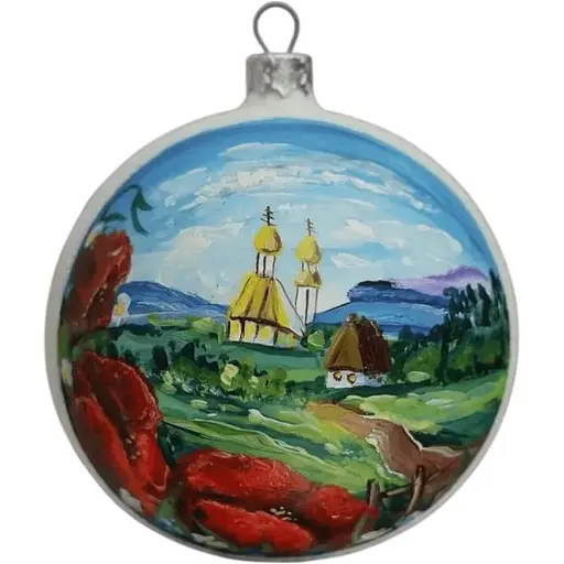 Ялинкова прикраса Санта Шоп Церква Маки скло (4820001112757)