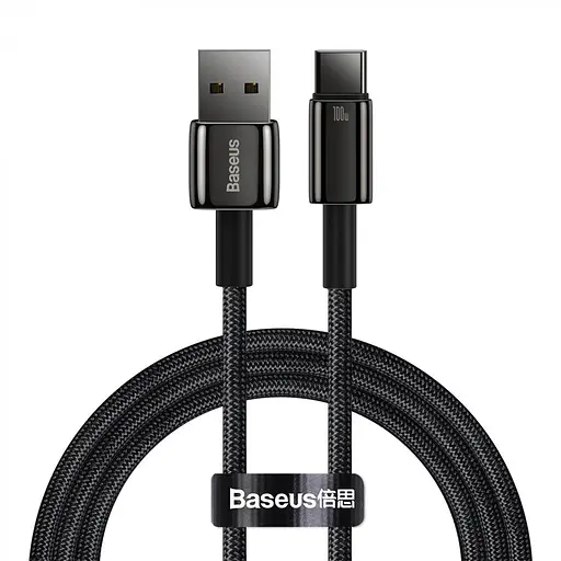 Кабель Baseus Tungsten Gold Fast Charging 100W USB-A to USB-C 2 метра черный - фото 1