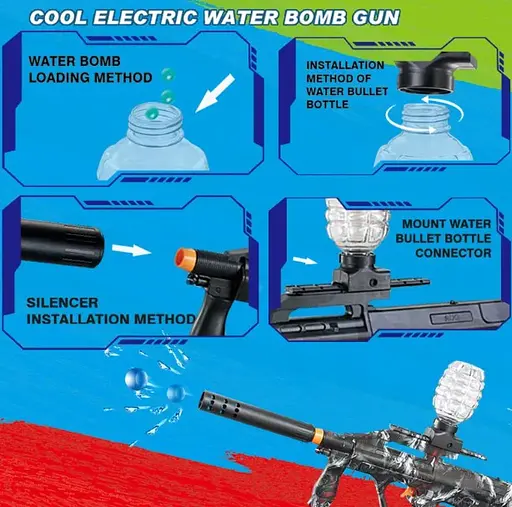 Бластер Automatic Splatter Gun Gel Ball 5000 шт. с гель шариками орбиз - фото 6