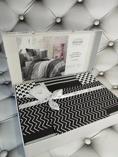 Комплект постільної білизни Belizza Zigo Grafit Grey Євро Різнобарвний 000230423 - фото 4