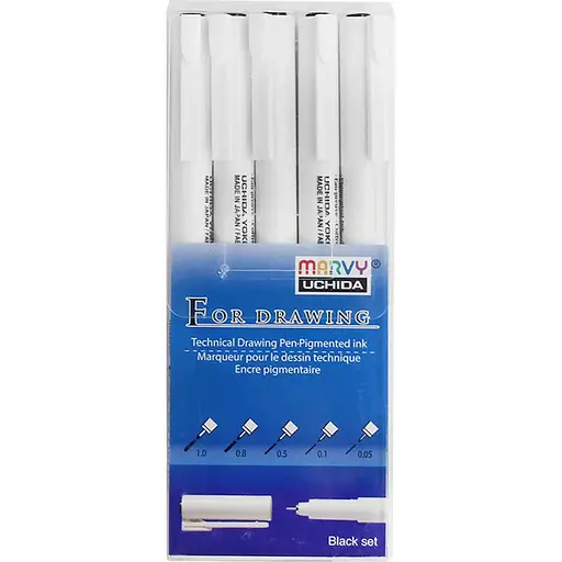 Набір мультилайнерів Marvy чорний 5 шт. - фото 1