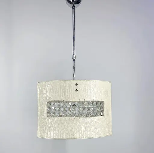 Оригінальний світильник з екошкірою та кришталевими камінчиками Line.F S 006/2 WT - фото 6