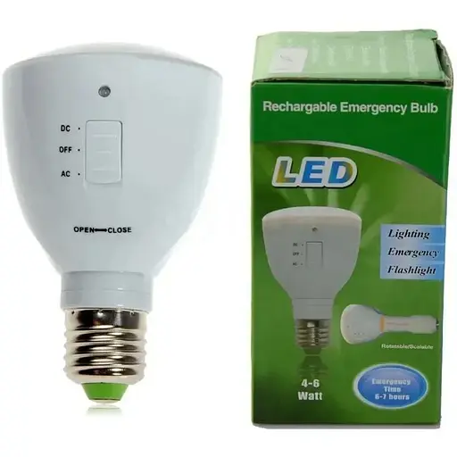 Лампа аварійного освітлення Nectronix MB6W-B з акумулятором під патрон Е27 до 5 годин автономного освітлення