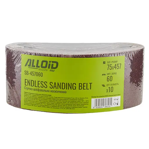 Стрічка шліфувальна нескінченна Alloid Building Tools зерно 60 75х457 мм 10 шт. (SB-457060) - фото 3
