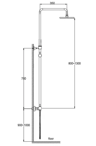 Душова система Kohlman Axel Black з термостотом QW273AB, Чорний матовий - фото 2