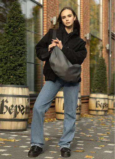 Женская сумка Sambag HOBO BAG-GLOVE Графит 28 х 58 х 4 см (53400009) - фото 5