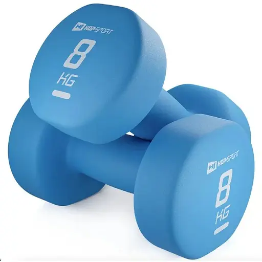 Гантели для фитнеса Hop-Sport неопреновые круглые HS-V080DR 2x8кг голубой