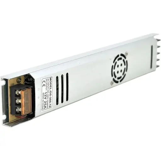 Импульсный блок питания Voltronic 12В 25А (300Вт) перфорированный SLIM - фото 1