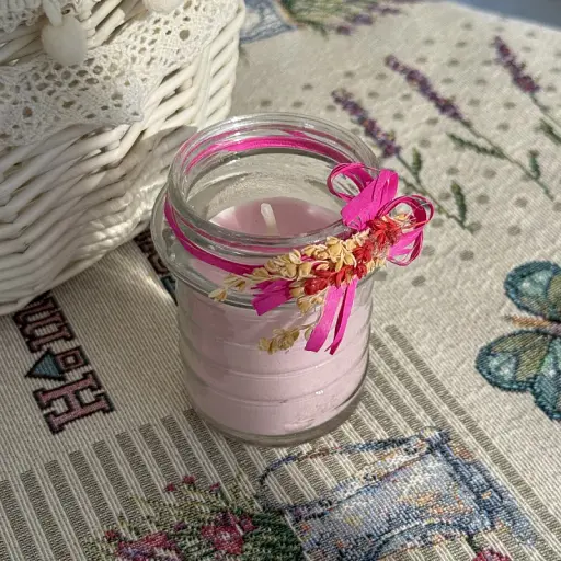 Пасхальная свеча розовая в баночке средняя MIS LT - фото 2