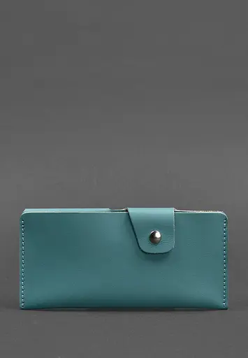 Женское кожаное портмоне-купюрник 8.0 бирюзовое - фото 2