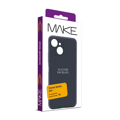 Чохол MAKE Tecno Spark 40C Silicone Ink Black - фото 2