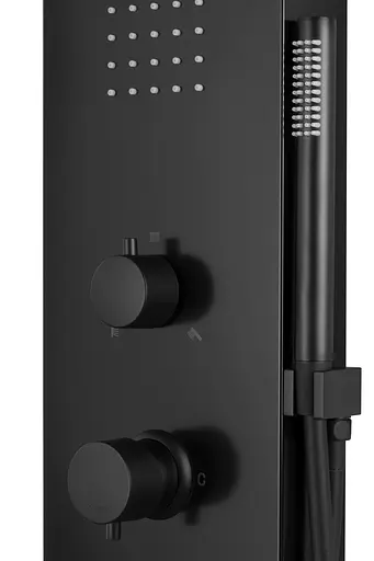 Душова панель Corsan Festo black LED S046MBLLED, Чорний матовий - фото 5