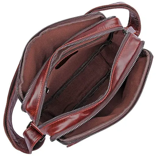 Кожаная мужская сумка через плечо John McDee 23.5х9х17 см sum0025919 - фото 6