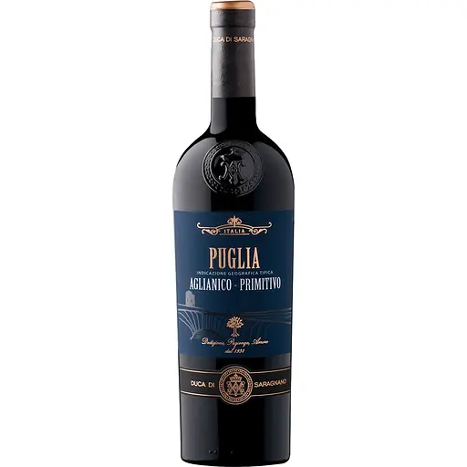 Вино Duca Di Saragnano Aglianico Primitivo Puglia IGT сухое красное 0.75 л - фото 1