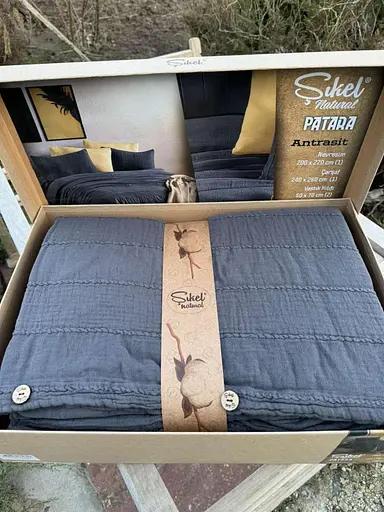 Постільна білизна Patara Antrasit Муслін Sikel pbe0051683 - фото 3