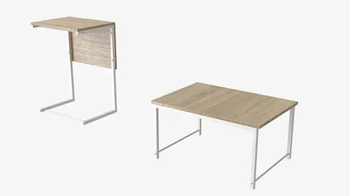 Стол журнальный приставной Терри Комбо Ferrum-decor 345x662x440 Белый металл ДСП Дуб Сонома 16 мм (FRD-105146) - фото 4