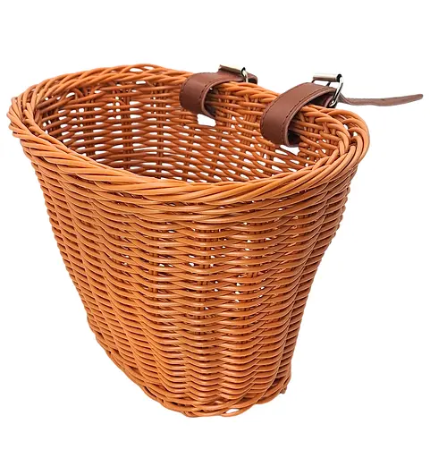 Корзина на детский велосипед / самокат 20х16х16 см плетеная ретро коричневая (G0001895) - фото 1