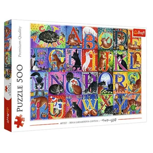 Пазли "Котячий алфавіт" 500 елементів 37527 Trefl, в коробці (5900511375275) - фото 1