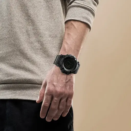 Мужские часы с барометром Skmei 1358 processor (Черный) - фото 9