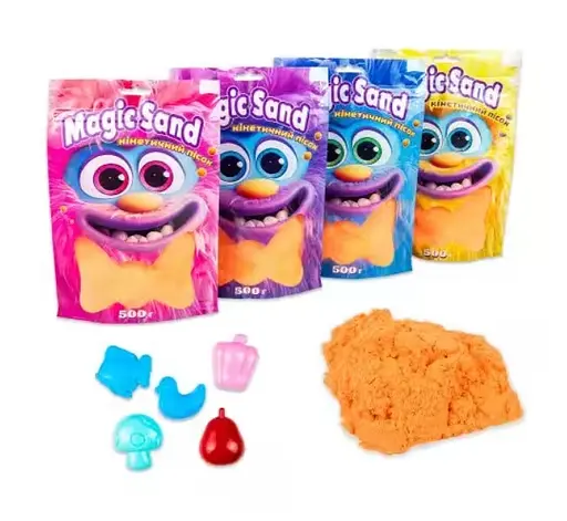 Кінетичний пісок Magic Sand, 39403-7, оранжевий, 0.5 кг - фото 2