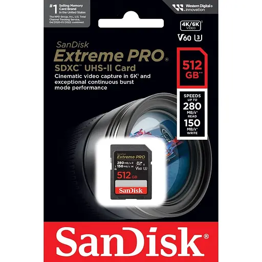 Карта памяти SanDisk SDXC Extreme Pro 512GB UHS-II U3 V60 Class 10 (SDSDXEP-512G-GN4IN) (136569) - фото 4