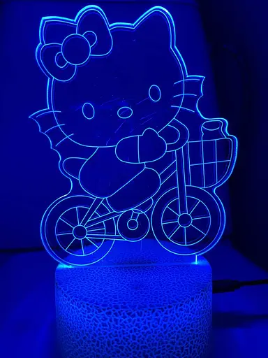 Светильник ночник 3D Hello kity, RGB 16 цветов, USB - фото 6