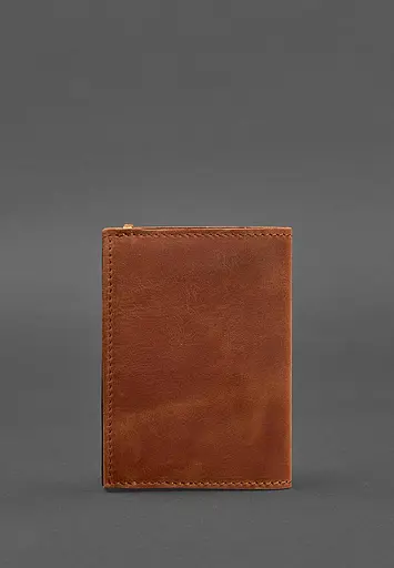 Шкіряна обкладинка для паспорта 2.0 коричнева Crazy Horse - фото 5