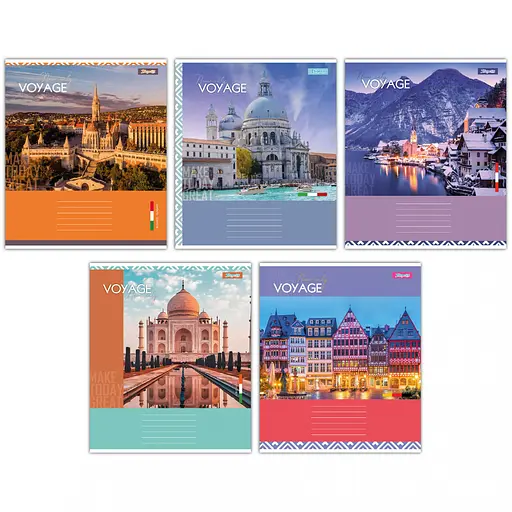 Зошити учнівські 60 аркушів лінія 1В New city voyage, 10 шт. в упаковці