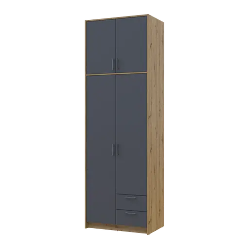 Антресоль висока Doros Ронді Дуб Артізан/Графіт 2 ДСП 82х52х65 (41516180) - фото 5