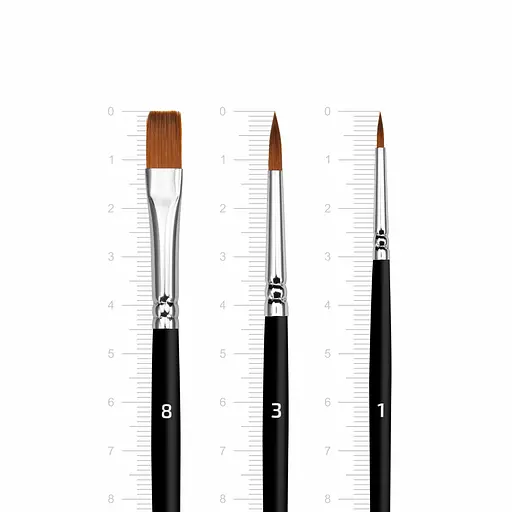 Набір пензлів для розпису тканин №1 синтетика 3 шт. кругла (№1) плоска (№ 4,8) коротка ручка Arteo - фото 4