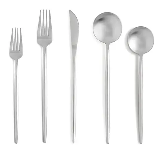 Набор столовых приборов серебристый из нержавеющей стали 18/10 на 5 предметов. - фото 1