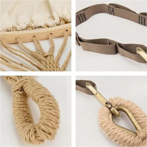 Одноместный гамак без опрокидывания Naturehike NH20DC001 хлопок (300 х 90см) Коричневый - фото 2