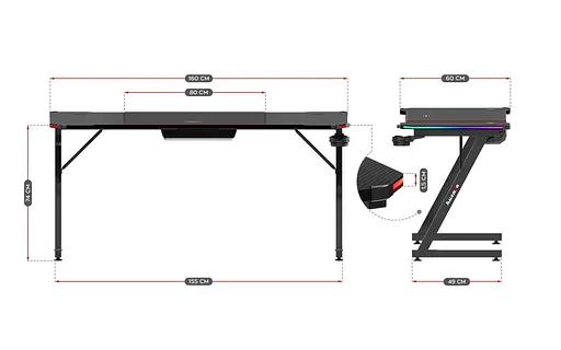 Компьютерный стол Huzaro Hero 4.8 RGB - фото 10