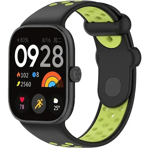 Ремінець DK CDK Silicone Sport Band Nike для Xiaomi Redmi Watch 4 (017600) (black / green) - фото 3