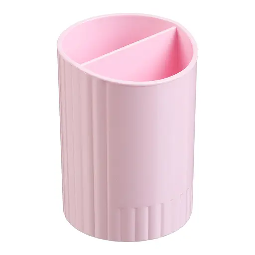 Стакан для письменных принадлежностей Pastel, круглый, на два отделения, розовый