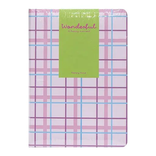 Блокнот A6 "Wonderful" 6701-1 твердий перепліт, 2 закладки та 2 гумки для ручок 80 аркушів 10х14,5 см Рожевий