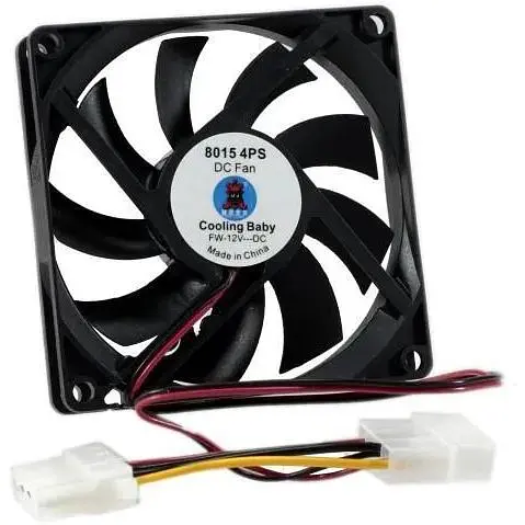 Вентилятор 80 mm Cooling Baby SB 12В 0,30А 80x80x15мм HB 2500 об/хв 24дБ Molex 4pin - фото 1