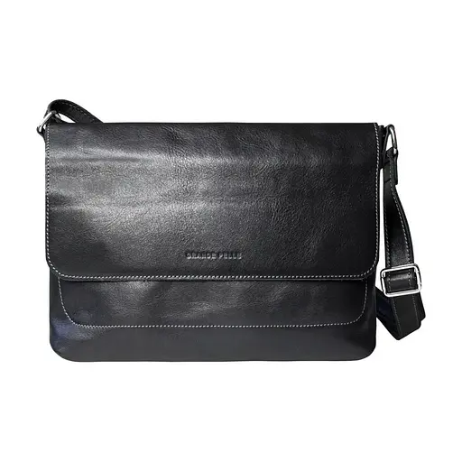Кожаная мужская сумка через плечо GRANDE PELLE 24х32х6 см sum0025898 - фото 1
