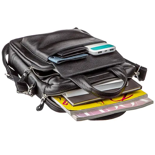 Чоловіча шкіряна сумка SHVIGEL 25х33х7 см sum0012769 - фото 4