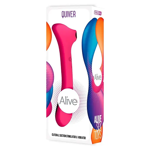 Вакуумний стимулятор клітора з вібрацією Alive New Midnight Quiver рожевий - фото 9