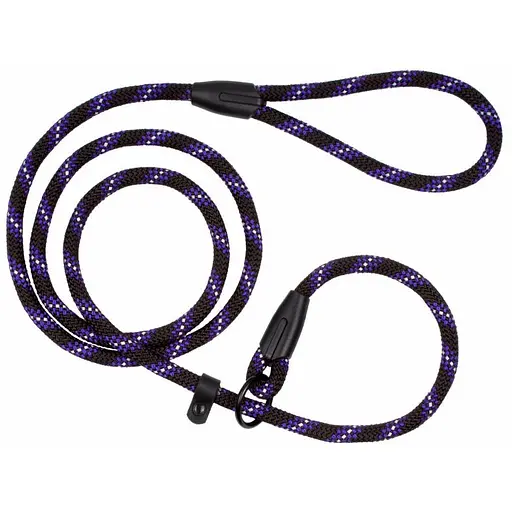 Поводок-удавка для собак Barksi Active (длина 183 см диаметр 9 мм) черно-фиолетовый - фото 1