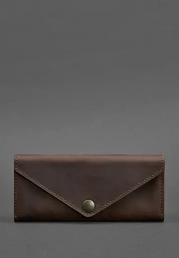 Женский кожаный бумажник Керри 1.0 темно-коричневый Crazy Horse - фото 2